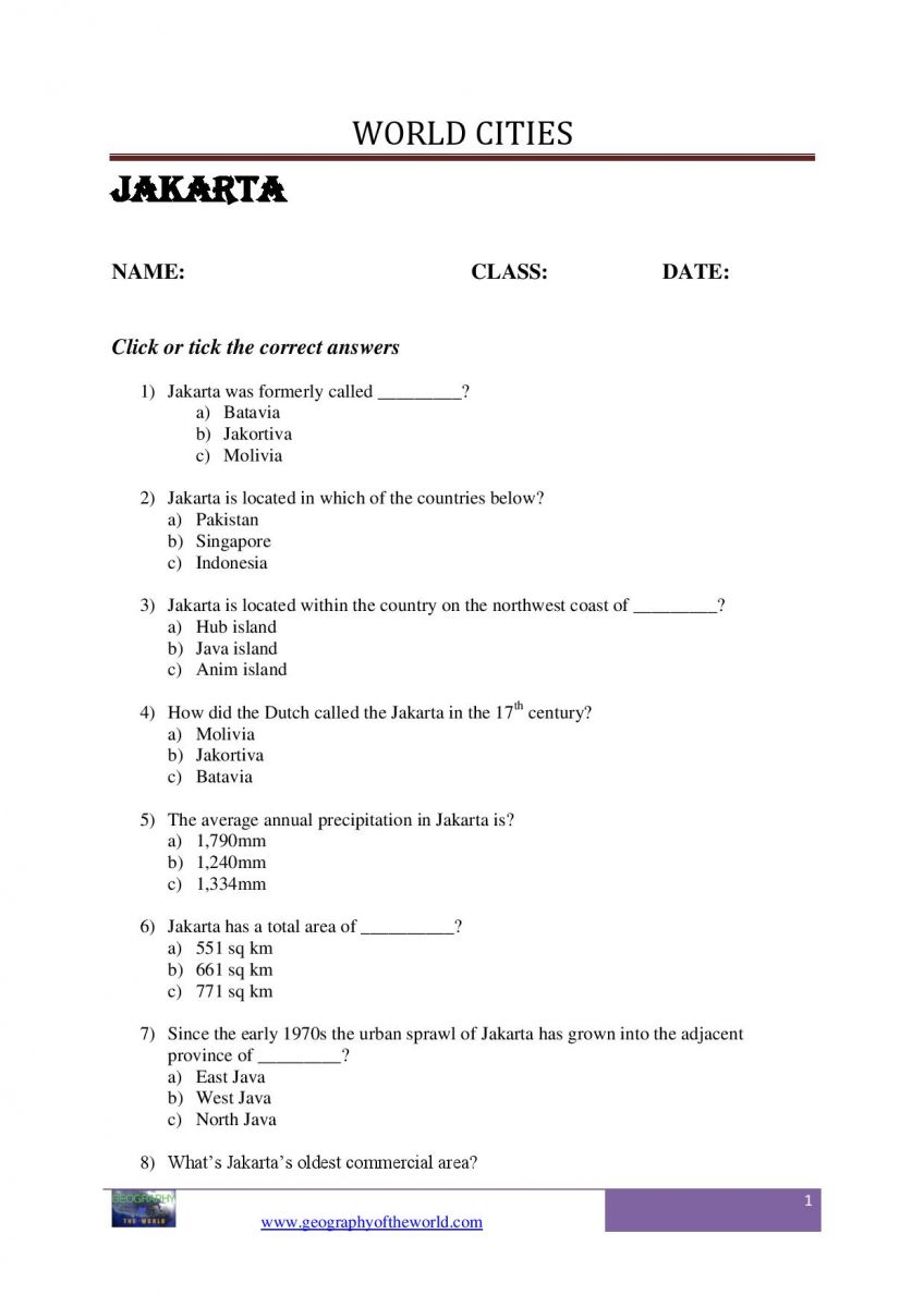 Jakarta city question and answer worksheet pdf-page-image